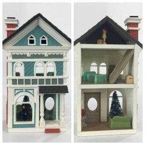 Винтажный новогодний декор Дом с интерьером, Новогодний дом, 90 г.